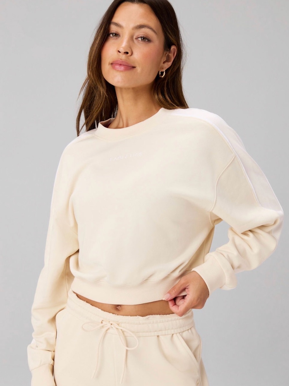 Fabletics Year Round Terry Sporty Crew Neck Sweatshirt - NWT